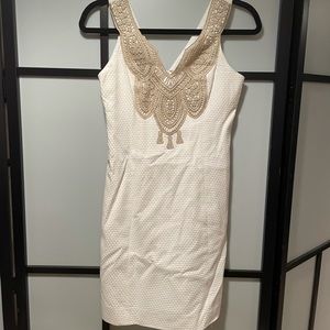 Lilly Pulitzer White & Gold Dress